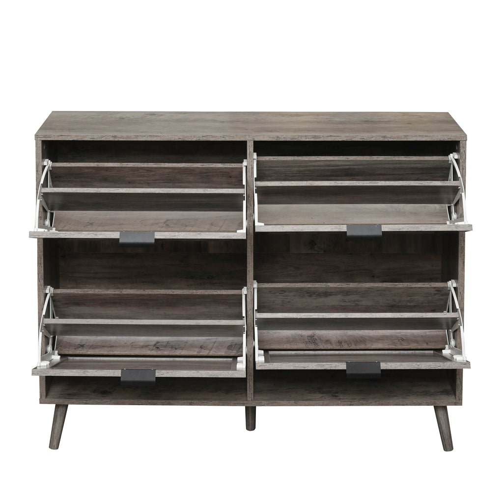 4 Door Shoe Rack, Freestanding Modern Shoe Storage Cabinet, for Entryway - Grand Goldman Shop