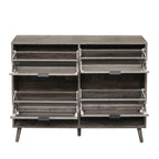 4 Door Shoe Rack, Freestanding Modern Shoe Storage Cabinet, for Entryway - Grand Goldman Shop
