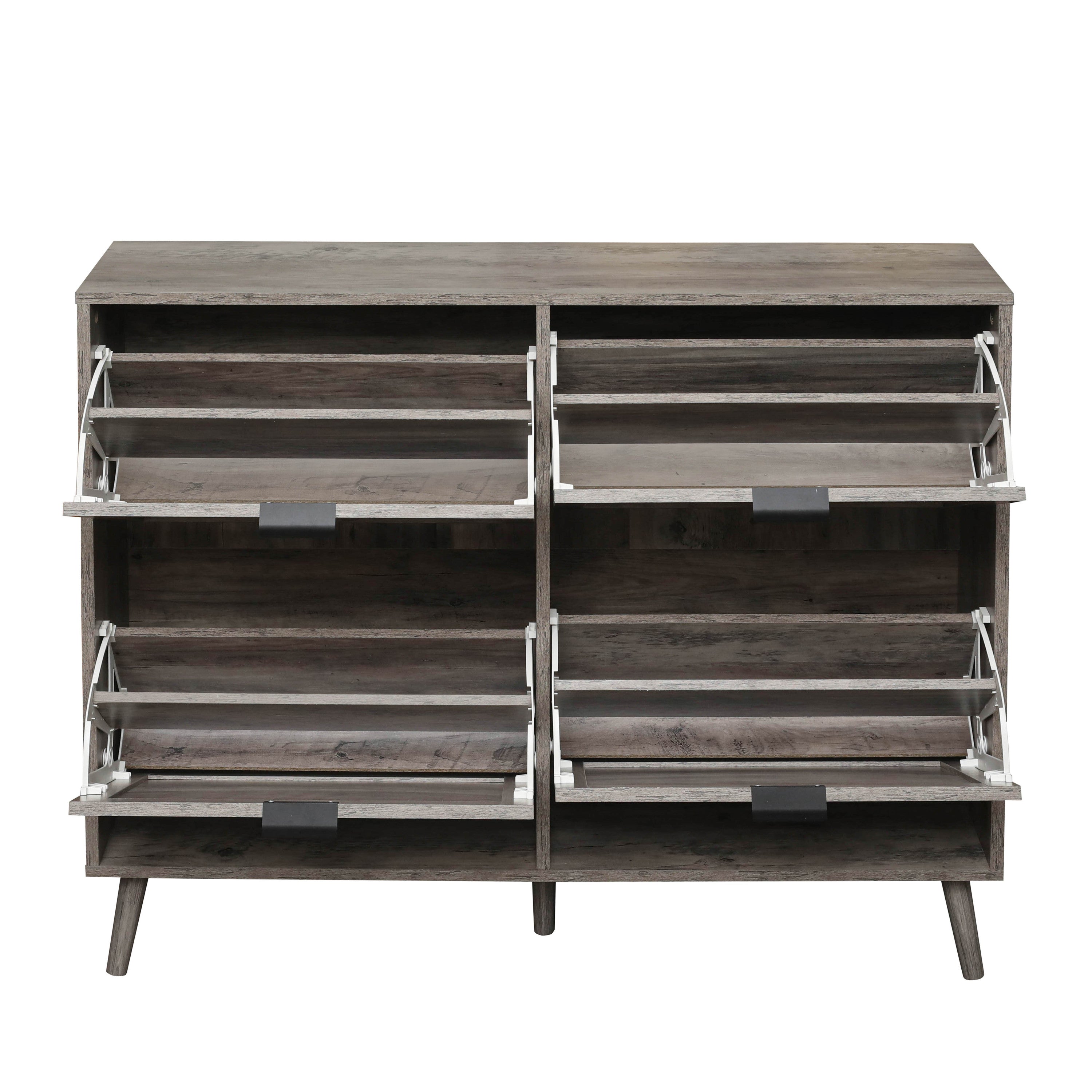 4 Door Shoe Rack, Freestanding Modern Shoe Storage Cabinet, for Entryway - Grand Goldman Shop