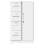 Metal Storage Vertical Filing Cabinet with Lock, Steel File Locker with 4 Drawers and 1 door for School, Living Room, Bedroom