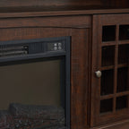 Classic TV Media Stand Modern Entertainment Console with 23' Fireplace Insert for TV Up to 65' with Open and Closed Storage Space, Espresso, 58.25'W*15.75'D*32'H - Grand Goldman Shop