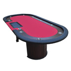 96' Poker Table Model 16367 Red with U Shape Legs, Drox Box, Chips Tray - Grand Goldman