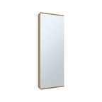 Leto Wall Mounted Shoe Rack With Mirror, Single Door, Capacity For Ten Shoes Natural Oak - Grand Goldman Shop