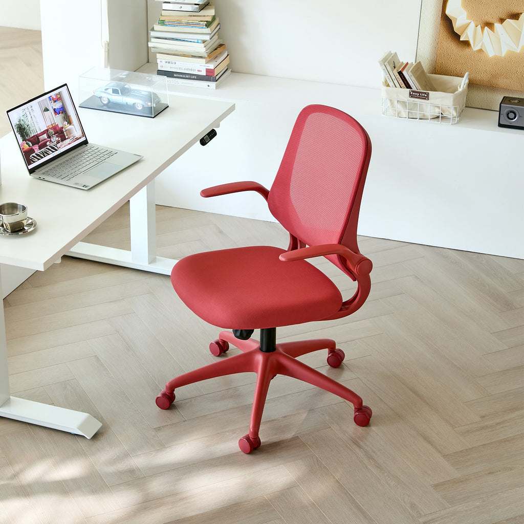Ergonomic Color Office Chair 350LBS, Home Office, Mesh Back, Integrated Molded Foam, Comfortable Sitting, Flipping Armrest, F