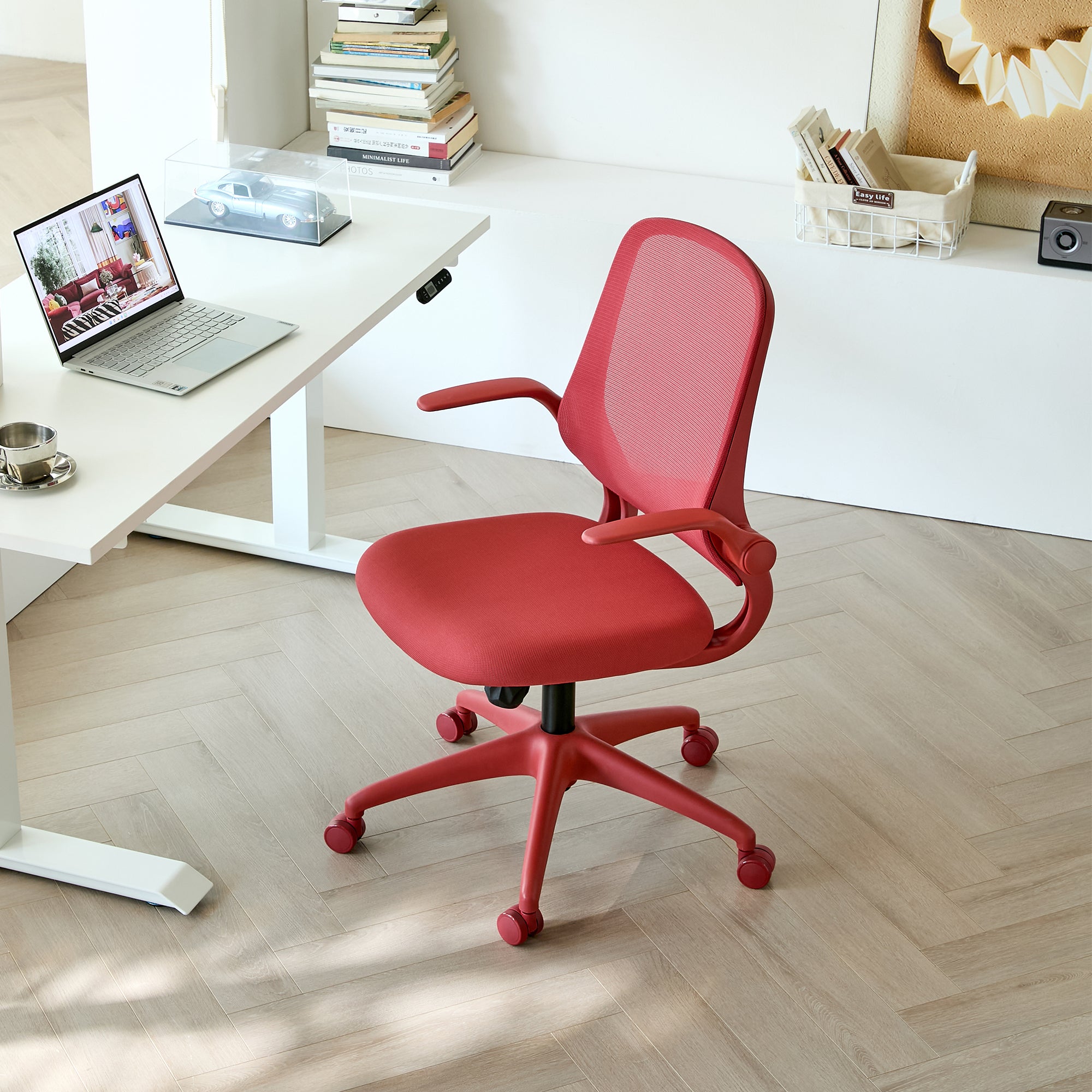 Ergonomic Color Office Chair 350LBS, Home Office, Mesh Back, Integrated Molded Foam, Comfortable Sitting, Flipping Armrest, F