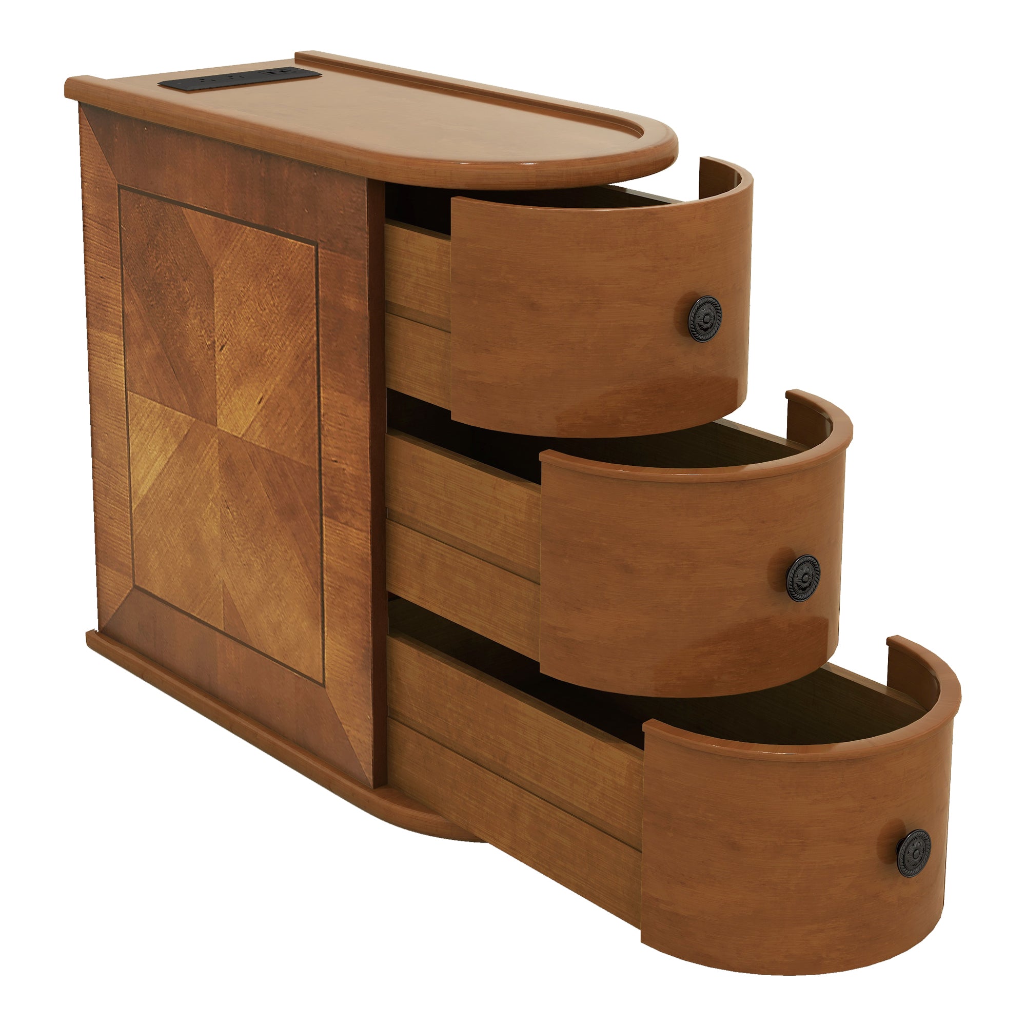 End Table with Charging Station, Sofa Side Table with Drawers, No Assembly Required, Expect Arrival Date (2025/5/27) - Grand Goldman Shop