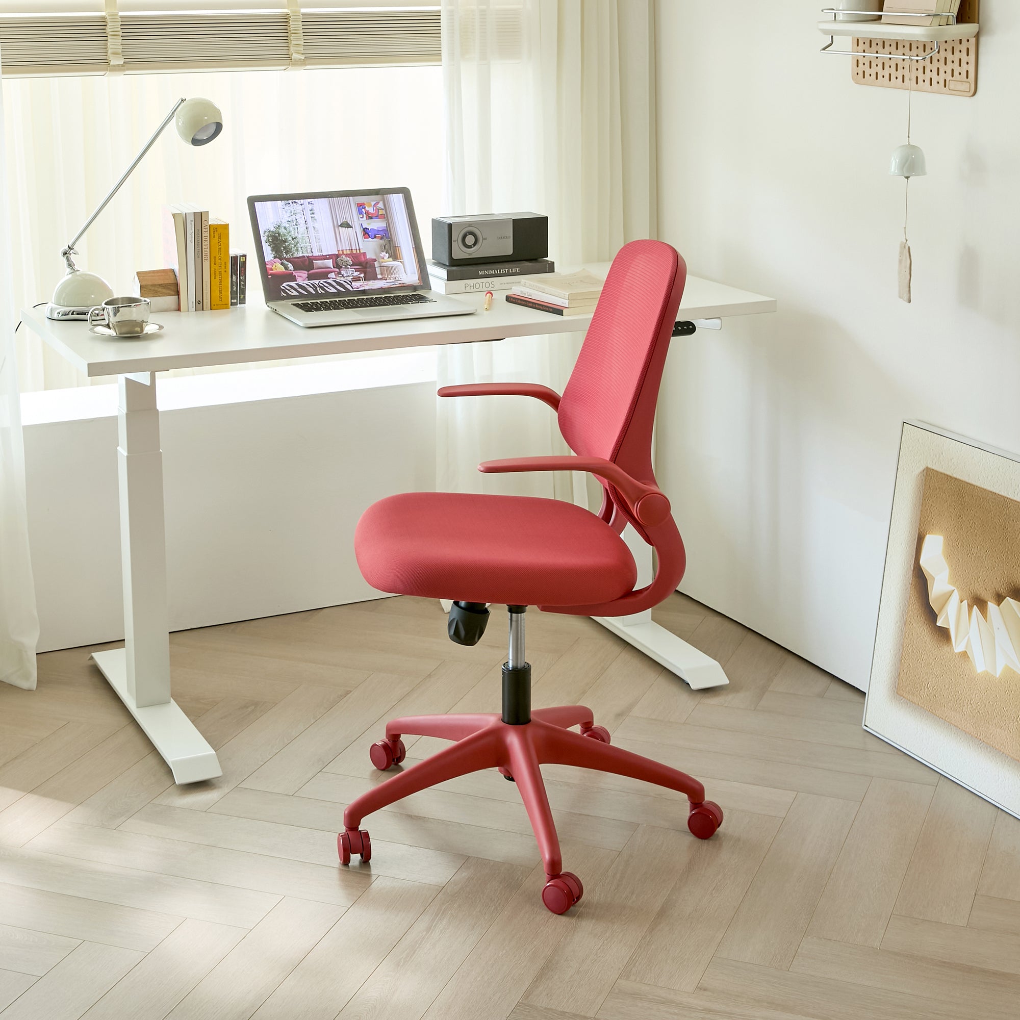 Ergonomic Color Office Chair 350LBS, Home Office, Mesh Back, Integrated Molded Foam, Comfortable Sitting, Flipping Armrest, F