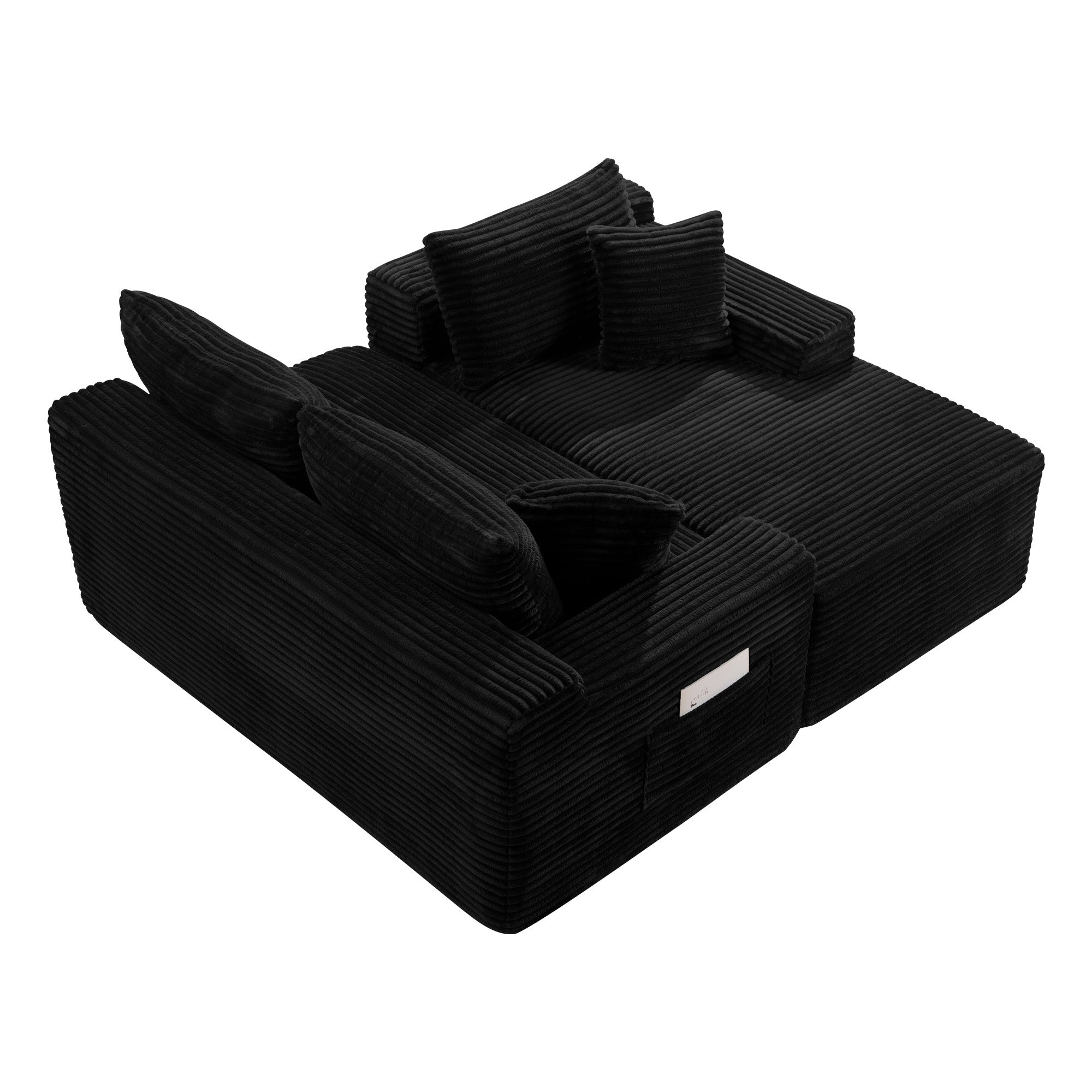 106.3' Cloud Modular Sectional Sofa Couch with L-Shape Chaise,Modern Minimalist Upholstered Couches for Living Room Bedroom,Deep Seat Corner Couch,No Assembly Required - Grand Goldman Shop