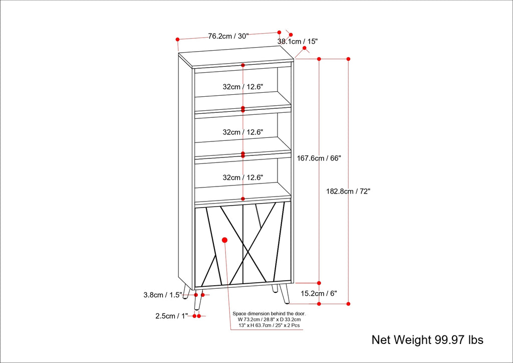 Jager - Bookshelf with Doors - Natural - Grand Goldman