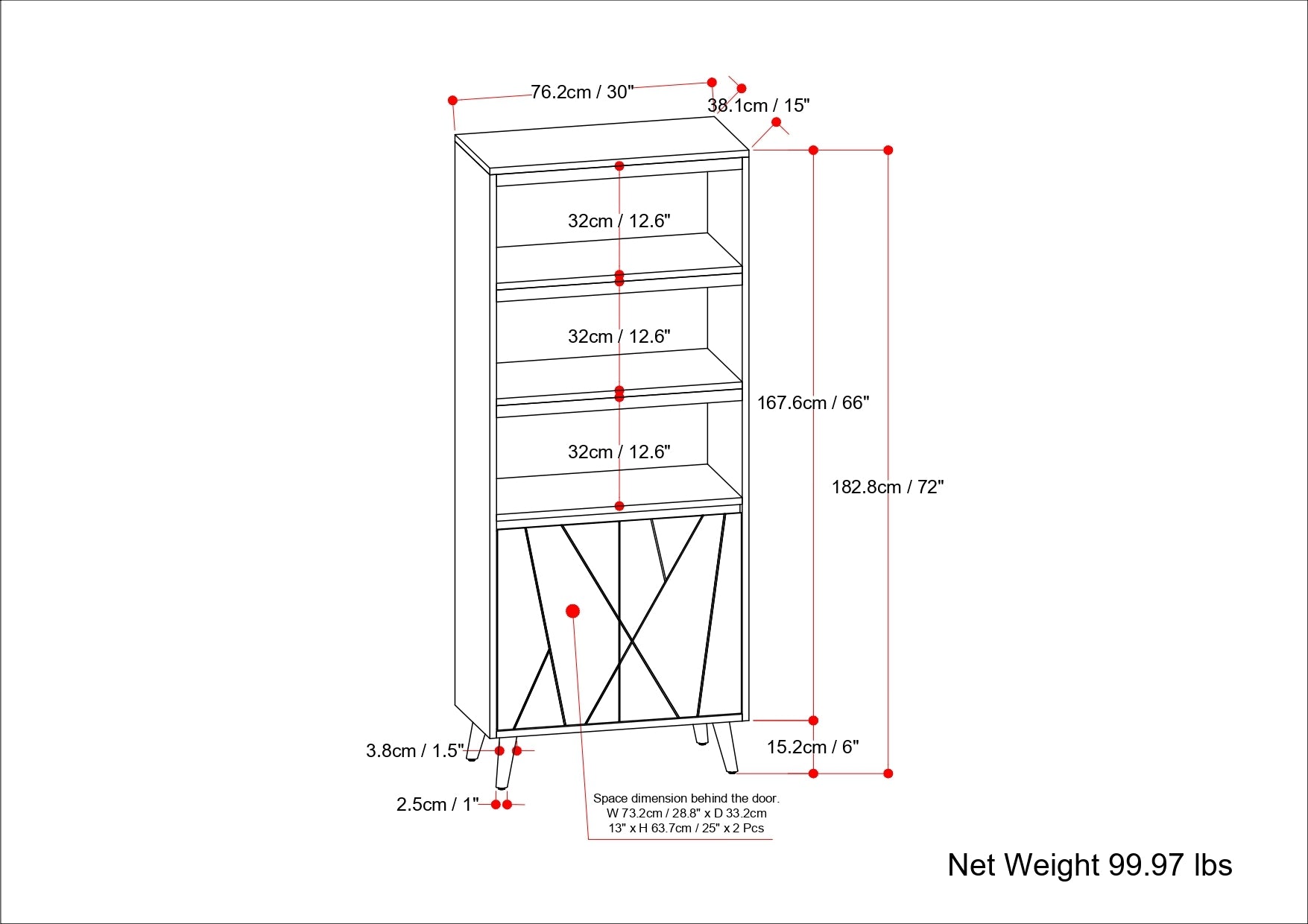 Jager - Bookshelf with Doors - Natural - Grand Goldman