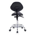 Saddle Stool Chair with Backrest Swivel Hydraulic Ergonomic Tilt Seat Chair with Wheels Footrest for Medical Hospital Clinic 