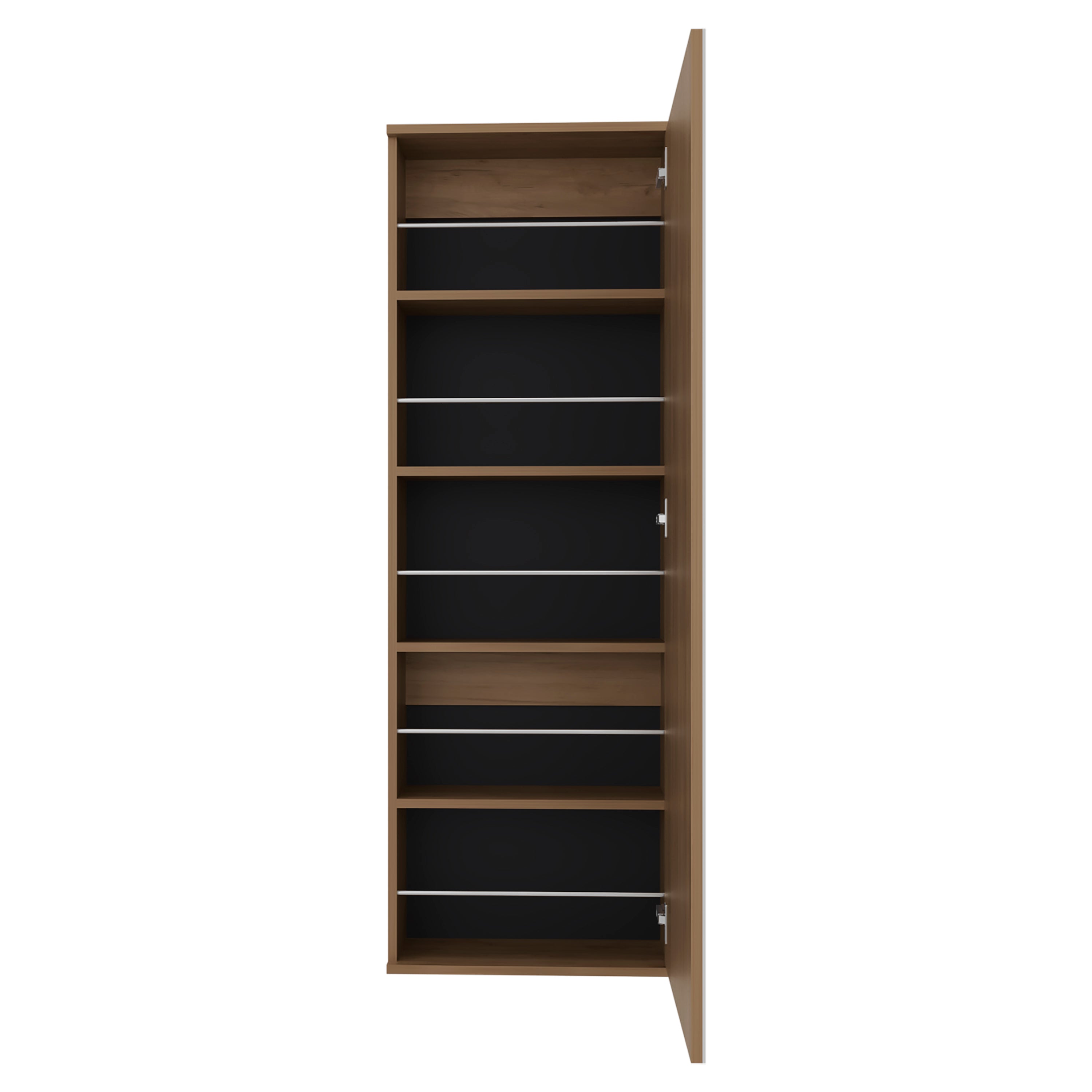 Wall Shoe Rack 54' H, One Mirror, One Door, Five Internal Storage Shelves, Approximate Capacity for Ten Shoes - Grand Goldman Shop
