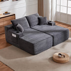 69'Cloud Sectional Couch, L-Shape Chaise with R-Shape Chaise with Deep Seat and Comfortable 2 Seater Couch for Modern Living Room,(Plush Fabric),Grey - Grand Goldman Shop