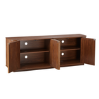 Sideboard Storage Cabinet TV Stand with wave pattern Buffet Cabinet Wooden Vertical Striped Cabinet for Kitchen/Bedroom/Entryway. Walnut, 64''W x 15''D x 24''H. - Grand Goldman Shop