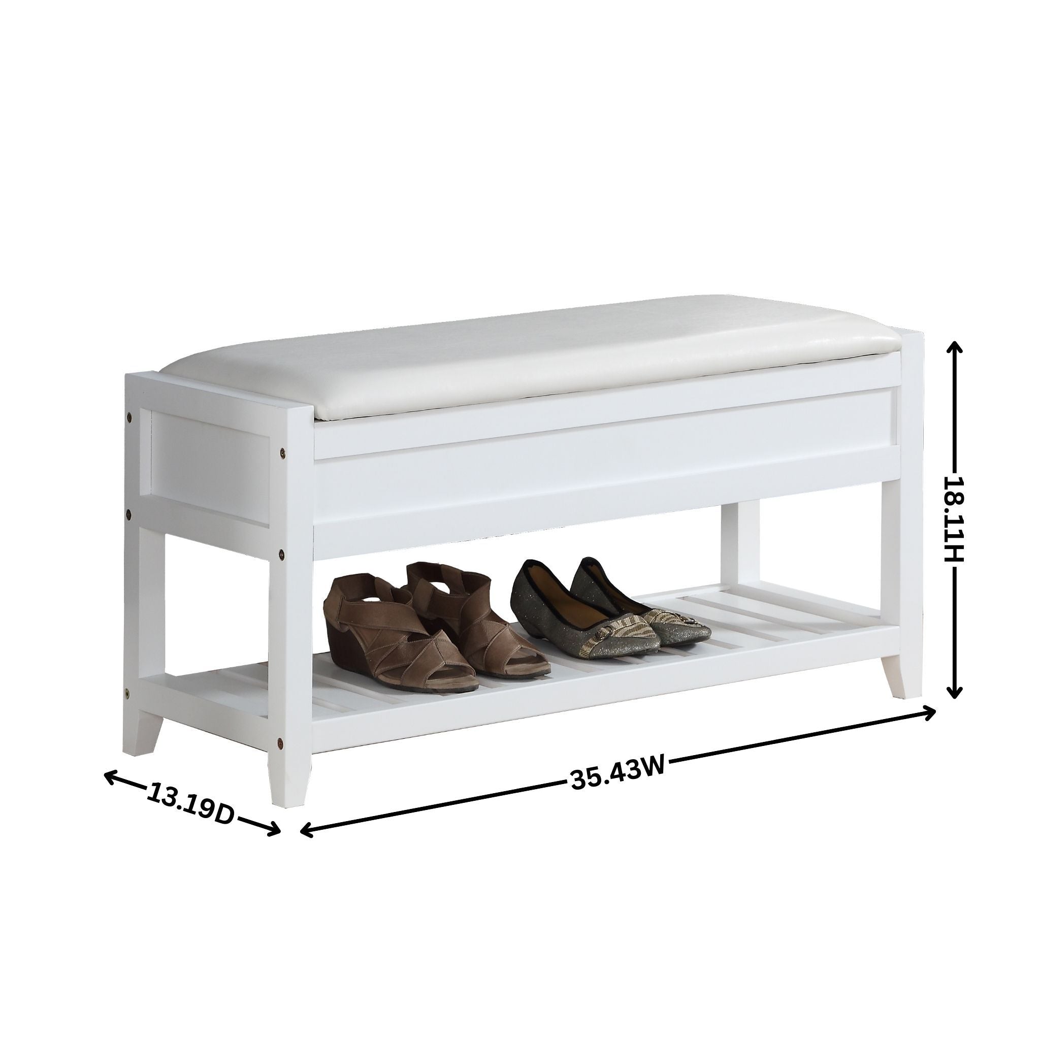 Rouen Seating Bench with Shoe Storage, Espresso - Grand Goldman Shop