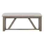 TREXM 6-Piece Retro Dining Table Set for 6, 60' Wood Kitchen Table and Chairs Set of 4 with Bench Designed Trestle Base for kitchen & Dining Room (Gray) - Grand Goldman Shop