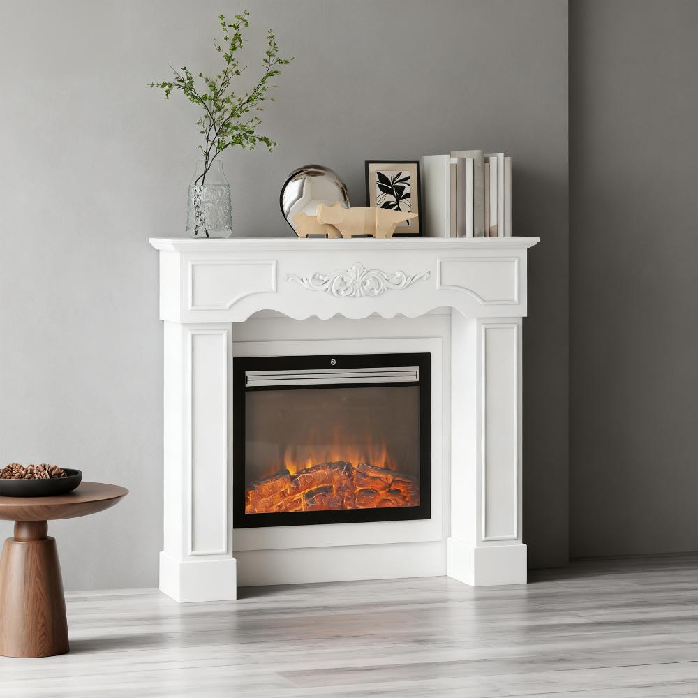 Fireplace Mantel, Freestanding Fireplace Surround with Leg for Electric Fireplaces - Grand Goldman Shop