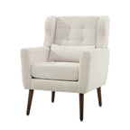Modern Accent Chair Upholstered Foam Filled Living Room Chairs Comfy Reading Chair Mid Century Modern Chair with Chenille Fabric Lounge Arm Chairs Armchair for Living Room Bedroom (Beige) - Grand Goldman Shop