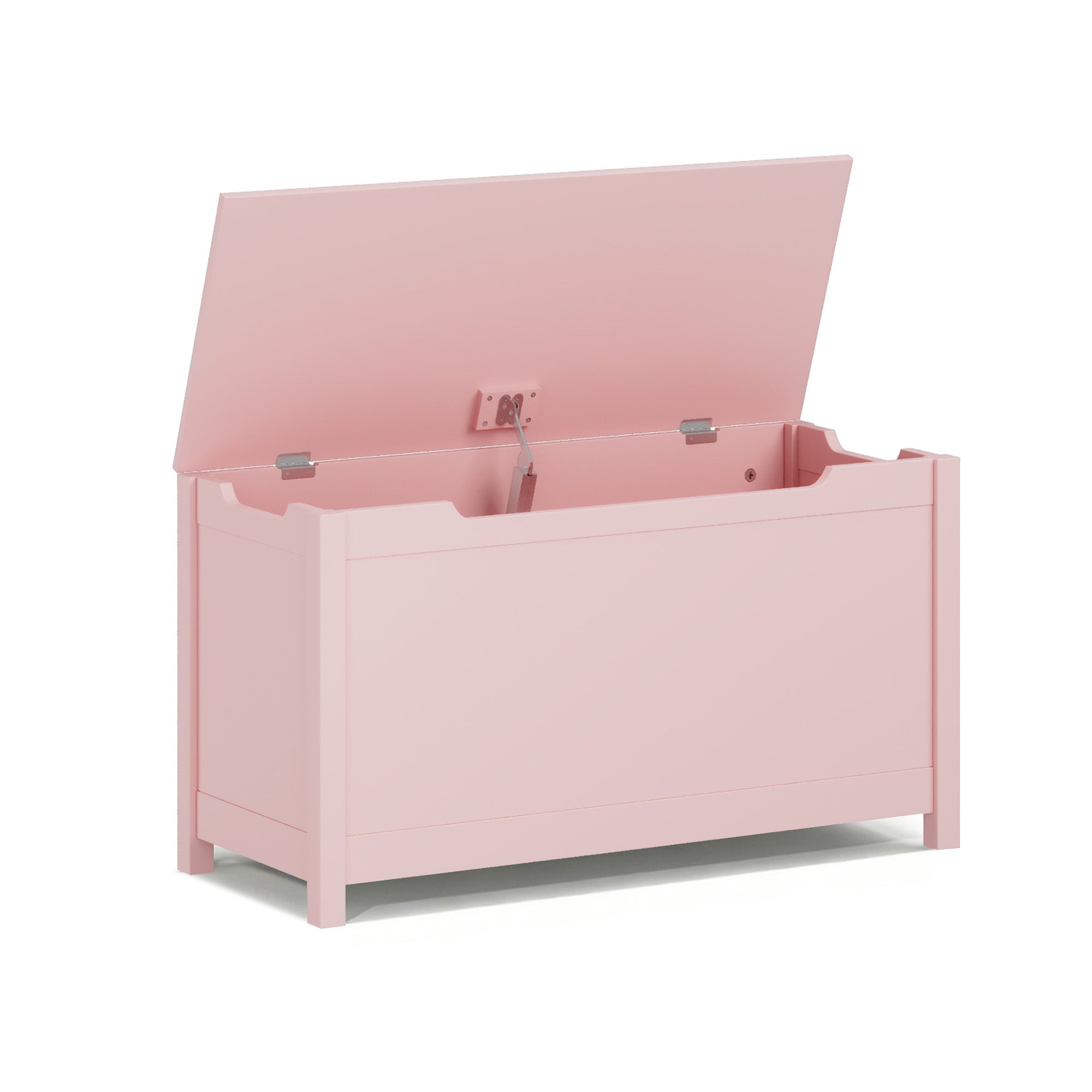 Kids Wooden Toy Box Storage with Safety Hinged Lid for Ages 2+ (Pink) | Premium Home Decor - Grand Goldman