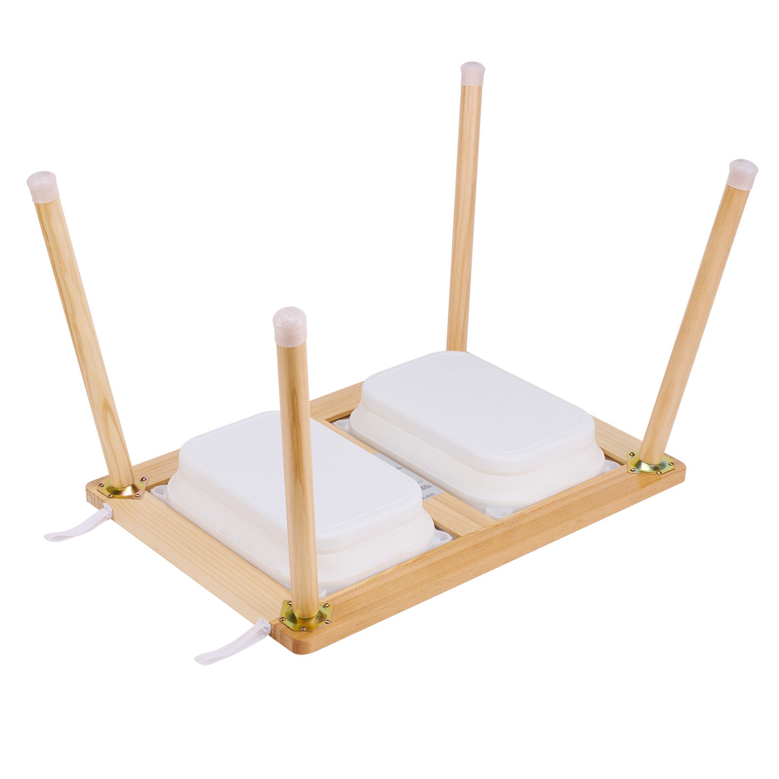 Sensory Table and Chairs Set, Toddlers Activity Table with 2 Stools, 2 Storage Bins & Paper Roll Holder, Indoor/Outdoor Play 