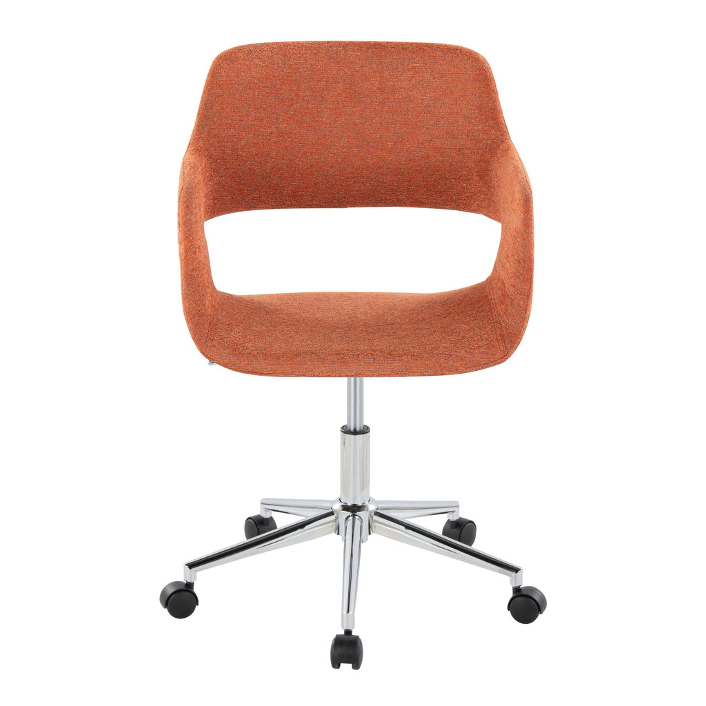 Contemporary Task Chair in Chrome Metal and Orange Fabric | Premium Home Decor - Grand Goldman
