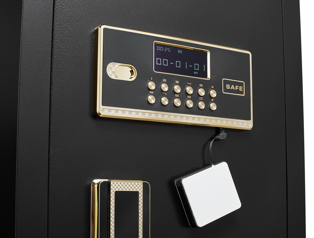 Security Electronic Steel Home Safe, Anti-Theft Digital Security Lock Box with Smart Alert System, Removable Shelf, Mute Func