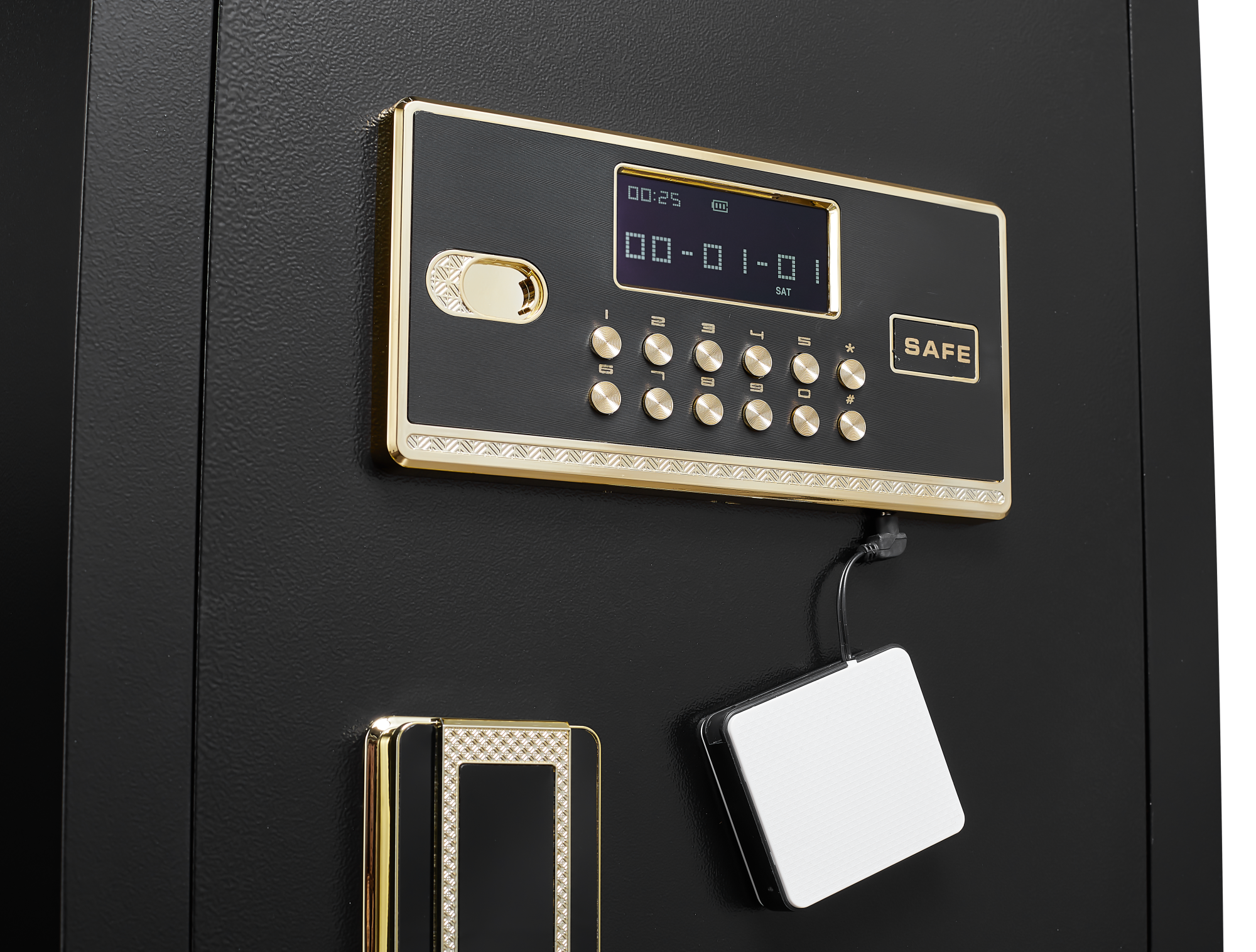 Security Electronic Steel Home Safe, Anti-Theft Digital Security Lock Box with Smart Alert System, Removable Shelf, Mute Func