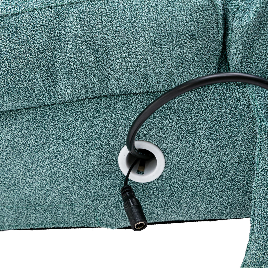 Ergonomic Electric Massage Chaise Lounge with Remote Control, Teal Linen Upholstery, 5 Modes for Relaxation - Grand Goldman Shop