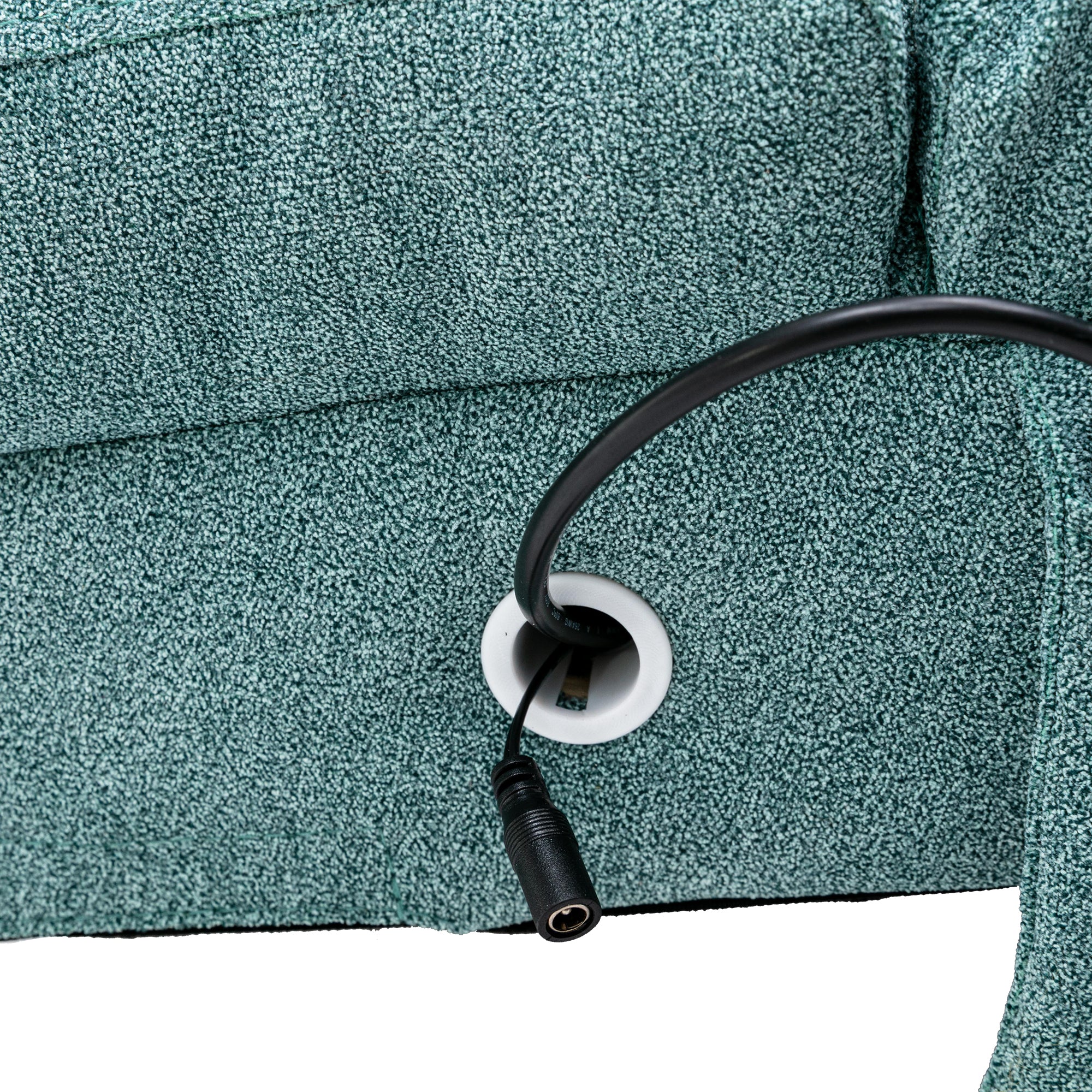 Ergonomic Electric Massage Chaise Lounge with Remote Control, Teal Linen Upholstery, 5 Modes for Relaxation - Grand Goldman Shop