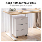 3-Drawer Vertical Filing Cabinet Rolling Wood Mobile File Cabinets Under Desk for Home Office with Casters (Fully Assembled) 