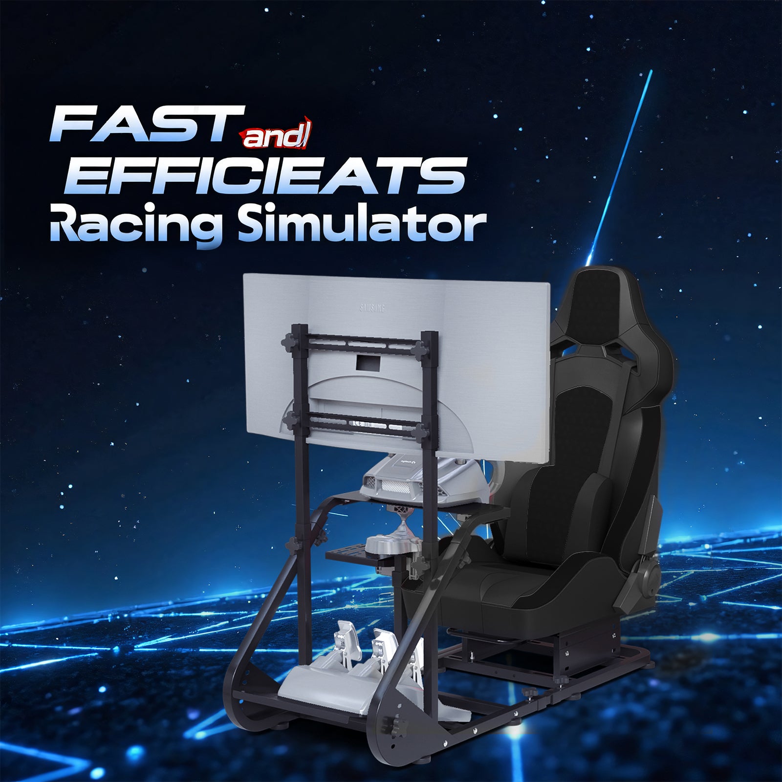 Enhanced and stable racing wheel cockpit, compatible with Fanatec, PXN, Thrustmaster, and Logitech adjustable driving simulat