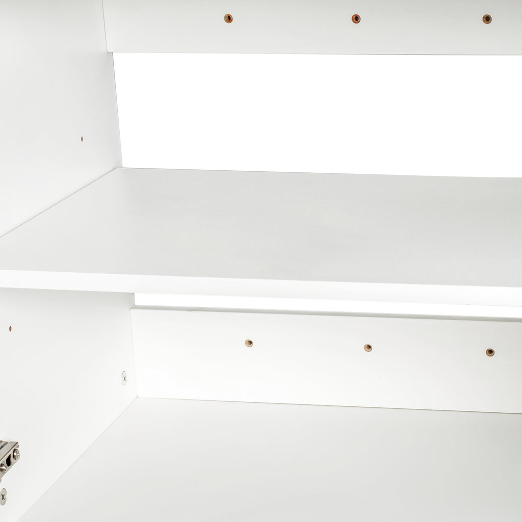 Stackable Wall Mounted Storage Cabinet, 11.81 'D x 31.50'W x 29.92 'H, White - Grand Goldman Shop