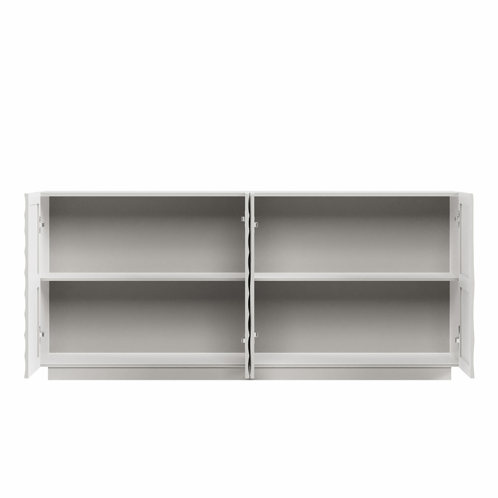 Buffet Cabinet with Storage ,4 Doors Modern Accent Storage Sideboard,Luxurious Floor Cabinet Buffet with Freestanding Anti Dumping for Kitchen, Living Room, 59' Wide Rectangular Sideboard (White) - Grand Goldman Shop