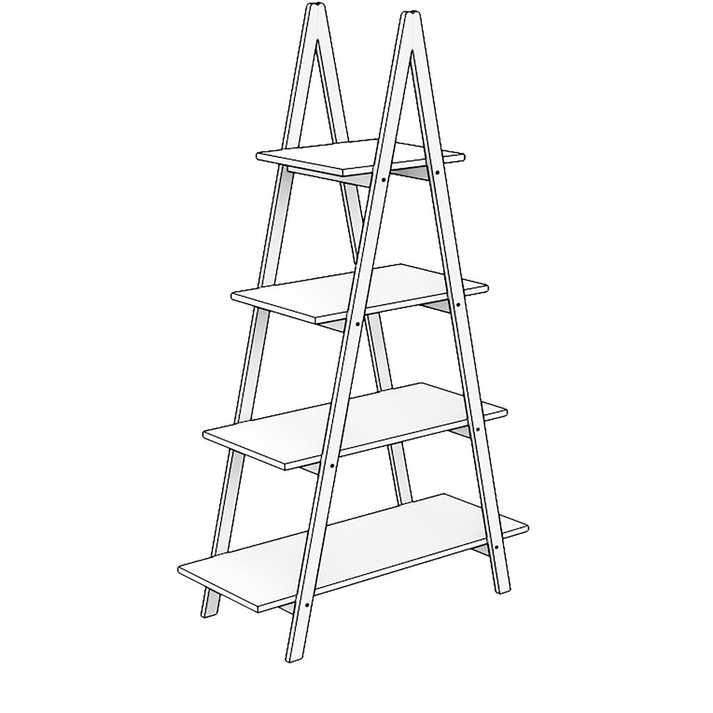 Solid bamboo wood oxford 'A' frame ladder display bookshelf - Grand Goldman Shop