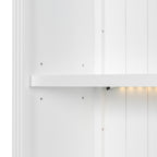 83.4'Tall Bookshelf with LED Lighting, Modern Bookcase with 2 Glass Doors and 1 Drawer,Storage Bookcase with Open Shelves for