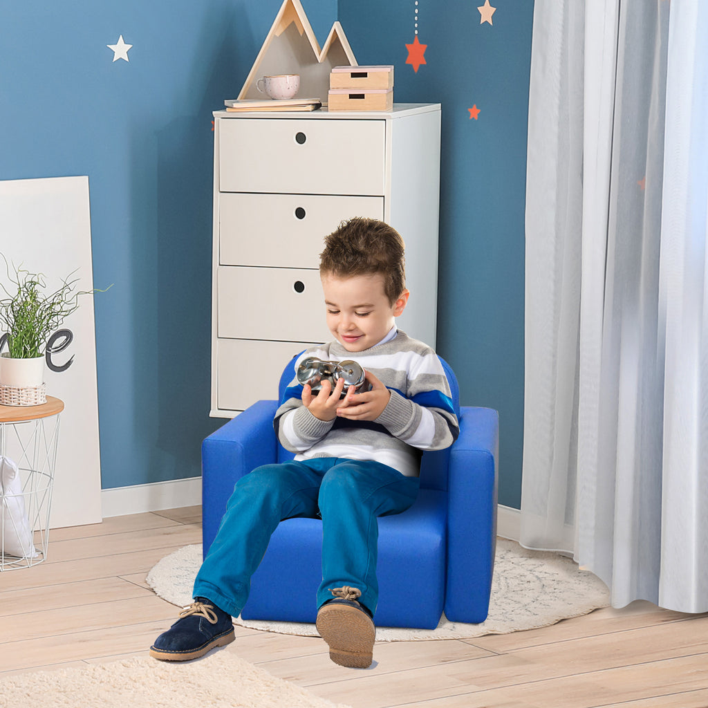 2-in-1 Multifunctional Kids Sofa Convertible Table and Chair Set for 3 years old Boys Girls, Blue | Premium Home Decor - Gran