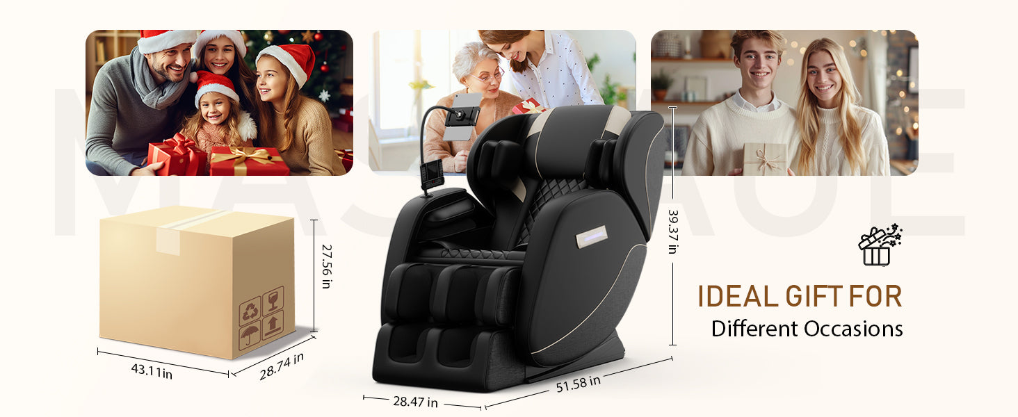 Massage Chair Recliner with Zero Gravity with Full Body Air Pressure - Grand Goldman Shop