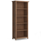 Amherst 30 inch Solid Wood 5 Shelf Bookcase in Rustic Natural Aged Brown - Grand Goldman