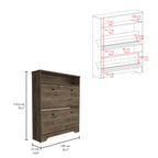 Calgary Shoe Rack, Superior Top, One Open Shelf, Two Extendable Shelves -Dark Brown - Grand Goldman Shop