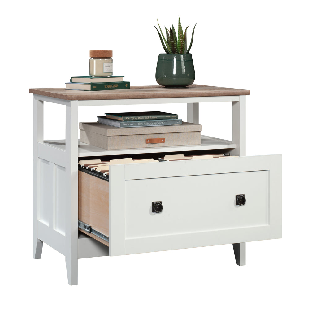 Lateral File with Large Drawer, White finish | Premium Home Decor - Grand Goldman