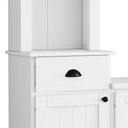 Minimalist Entertainment Wall Unit Set with Bridge for TVs Up to 75'', Ample Storage Space TV Stand with Adjustable Shelves, Modernist Large Media Console for Living Room, White - Grand Goldman Shop