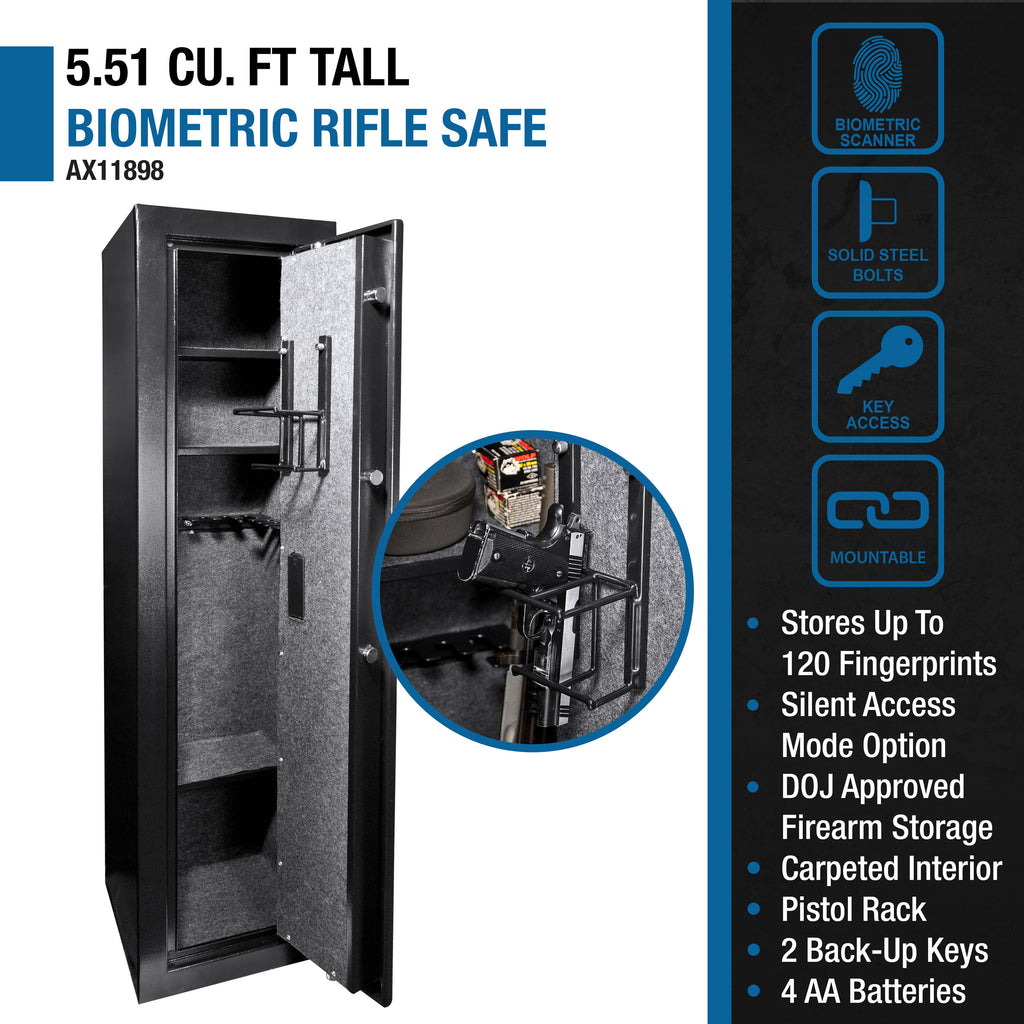 5.51 CUBIC FT TALL BIOMETRIC RIFLE SAFE - Grand Goldman