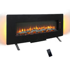 48 inch Curved Front Wall Mounted Electric Fireplace with remote and multi color flame & emberbed - Grand Goldman Shop