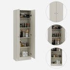 Multistorage Pantry abinet, Five Shelves, Double Door Cabinet -Pearl | Premium Home Decor - Grand Goldman