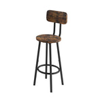 Bar table, equipped with 2 bar stools , with backrest and partition (Rustic Brown) - Grand Goldman Shop