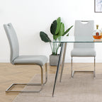 Modern Dining Chairs with Faux Leather Padded Seat Dining Living Room Chairs Upholstered Chair with Chrome Metal Legs Design for Kitchen, Living, Bedroom, Dining Room Side Chairs Set of 4 - Grand Goldman Shop