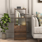 Nightstand with Charging Station, Smart Nightstand with Night Light, Modern Night Stand with Bookshelf, Bedside Tables with Storage Cabinet for Bedroom, Wood - Grand Goldman Shop