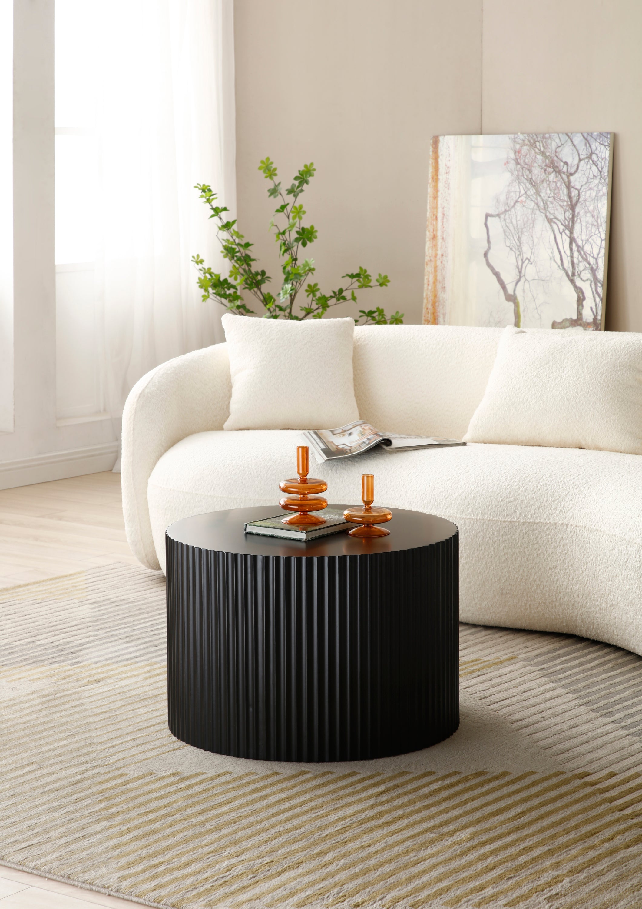 Nesting Table Set of 2, MDF Coffee Table set for Living Room/Leisure Area,Black(Same Sku:W876P252128) - Grand Goldman Shop