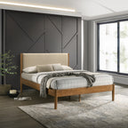 Vichy 2-Piece Rubberwood Bedroom Set, Platform Bed with Nightstand, Queen - Grand Goldman Shop