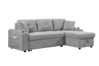 MEGA convertible corner sofa with armrest storage, living room and apartment sectional sofa, right chaise longue and grey - Grand Goldman Shop